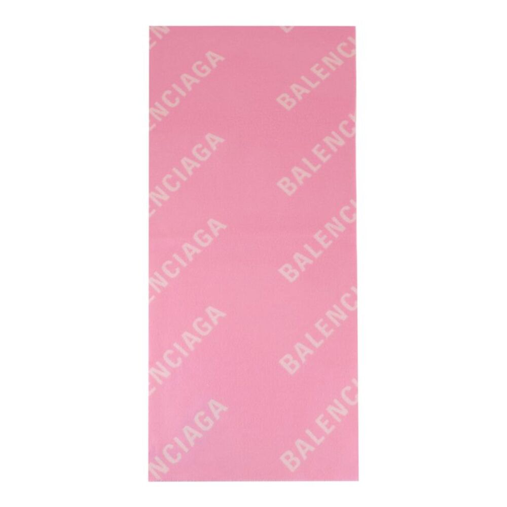 Balenciaga Wool Logo Scarf Multi Womens